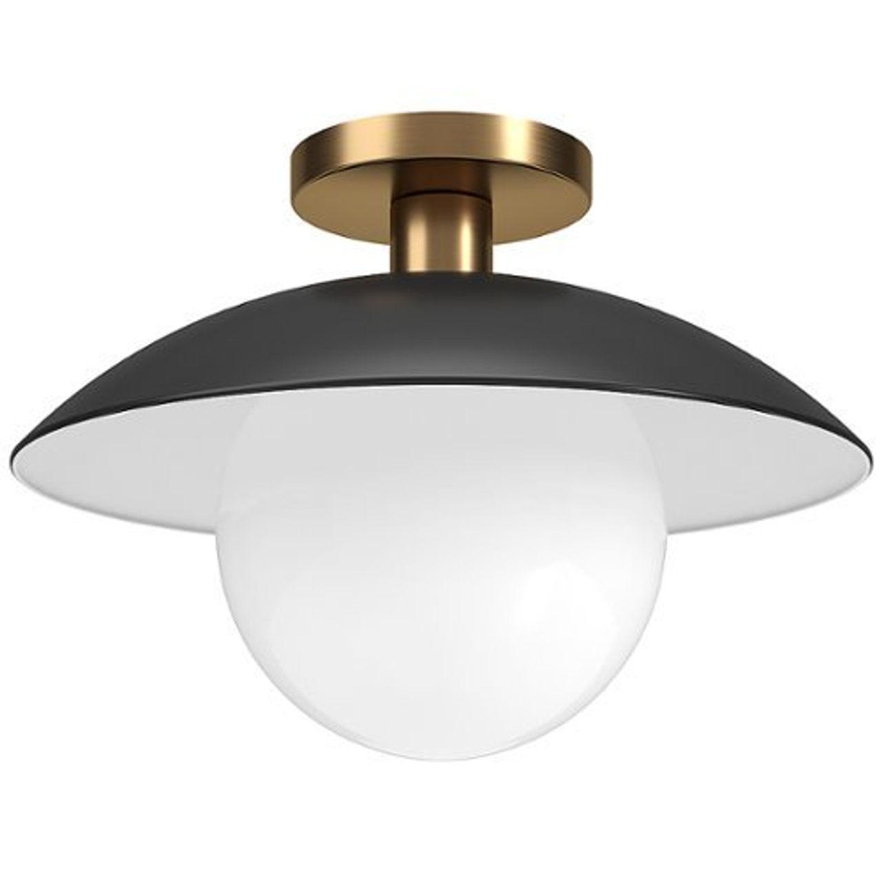 Camden&Wells - Alvia Semi Flush Mount Light - Matte Black/Brass