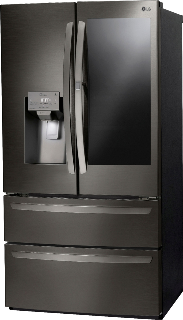 LG - InstaView Door-in-Door 27.8 Cu. Ft. 4-Door French Door Refrigerator - PrintProof Black Stainless Steel