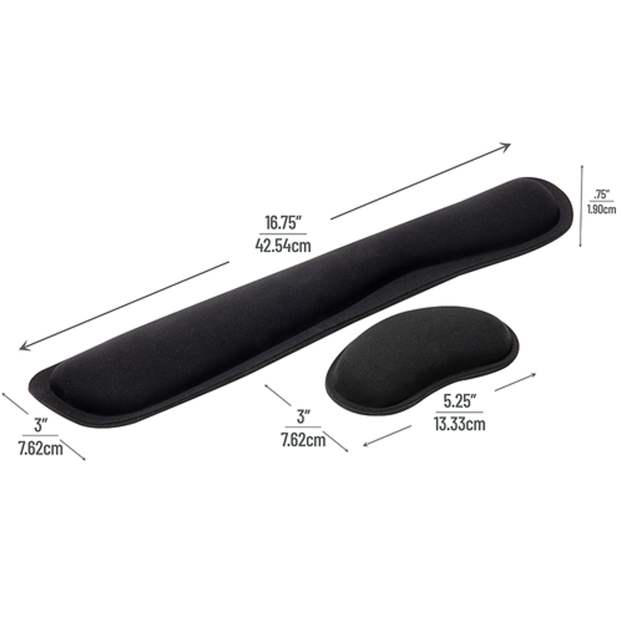 Mind Reader Harmony Collection, Ergonomic Wrist Rest Sets, Gel and Memory Foam Support, Set of 3 (2pcs. each Set), Black - Black