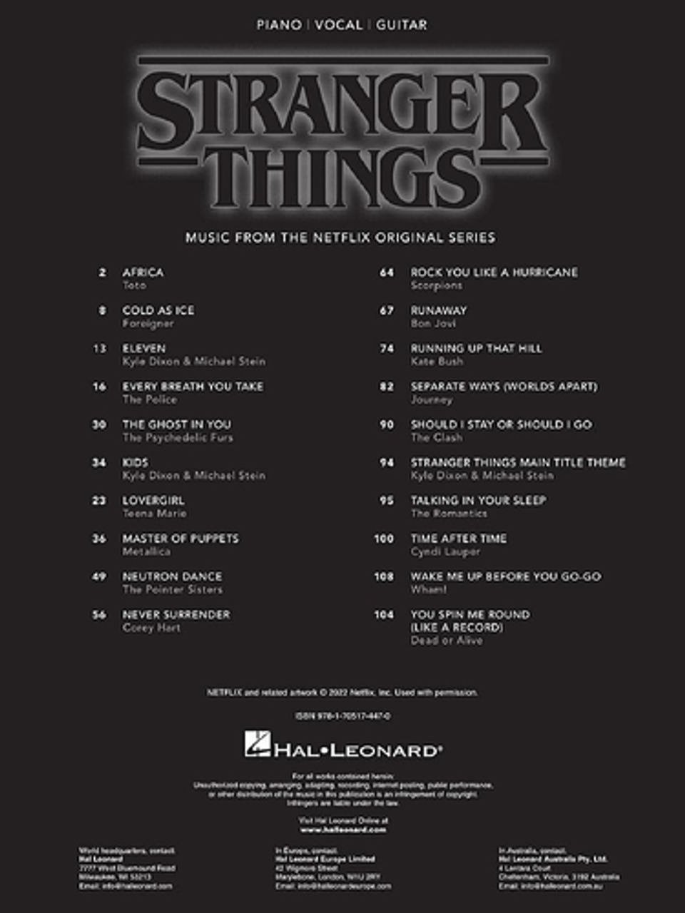 Hal Leonard - Stranger Things Songbook