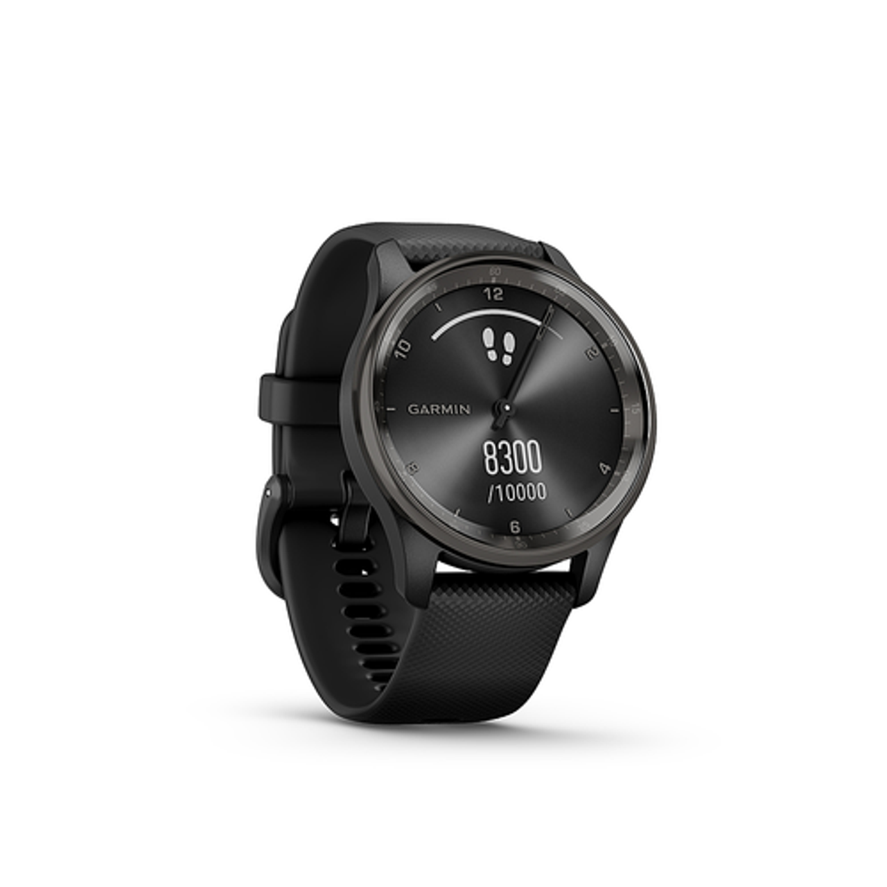 Garmin - vívomove Trend Hybrid Smartwatch 40 mm Fiber-Reinforced Polymer - Slate Stainless Steel with Black Band