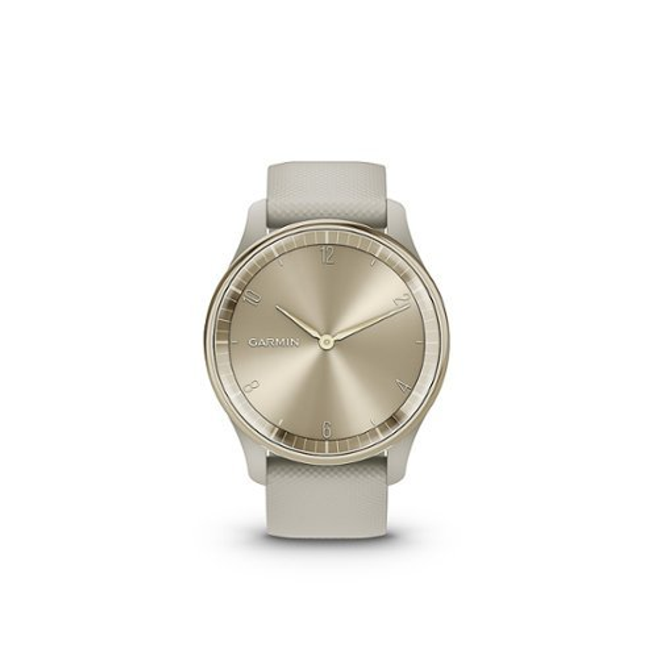 Garmin - vívomove Trend Hybrid Smartwatch 40 mm Fiber-Reinforced Polymer - Cream Gold Stainless Steel with French Gray Band