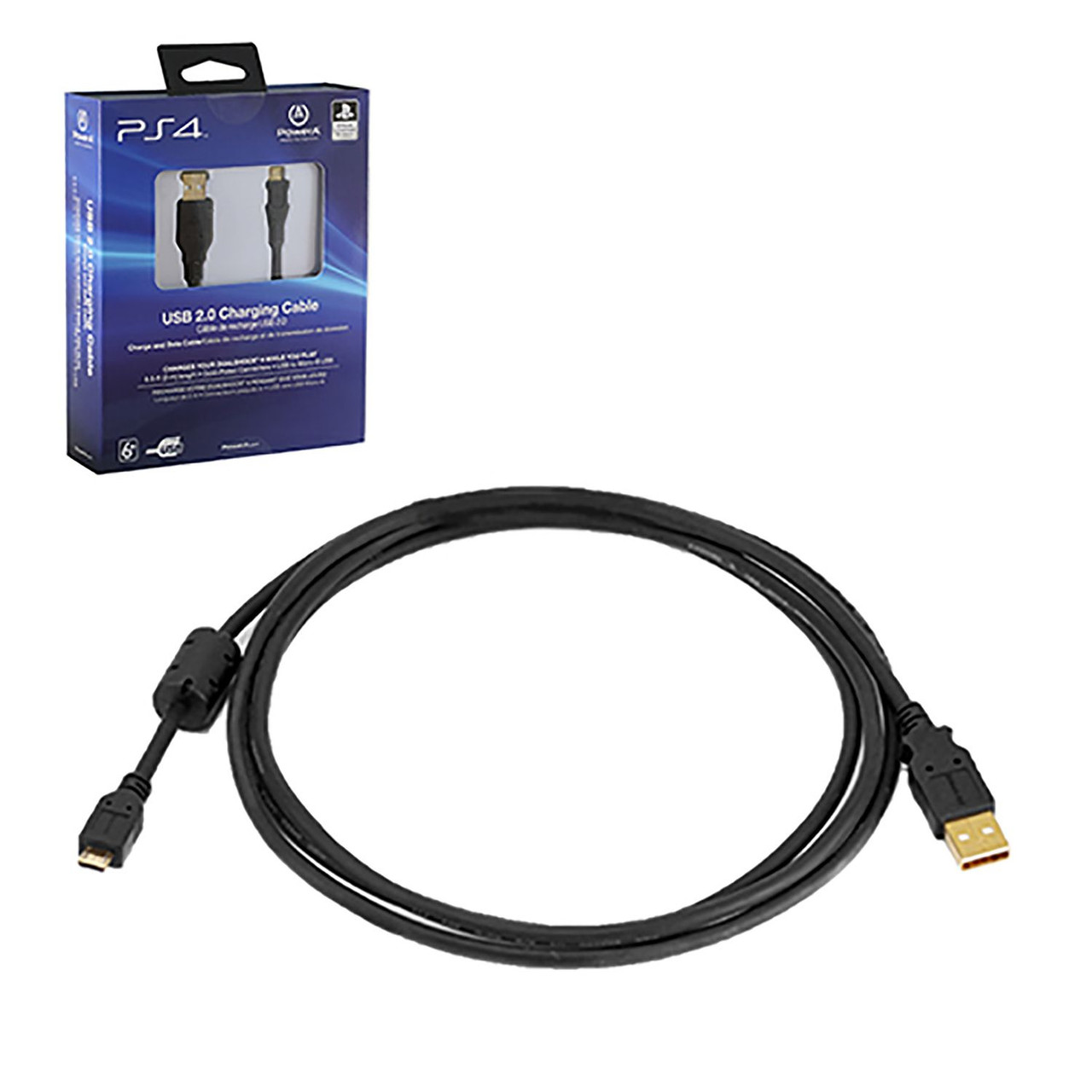 Sony - 6.5' USB 2.0 Charging Cable for PS4 - Black