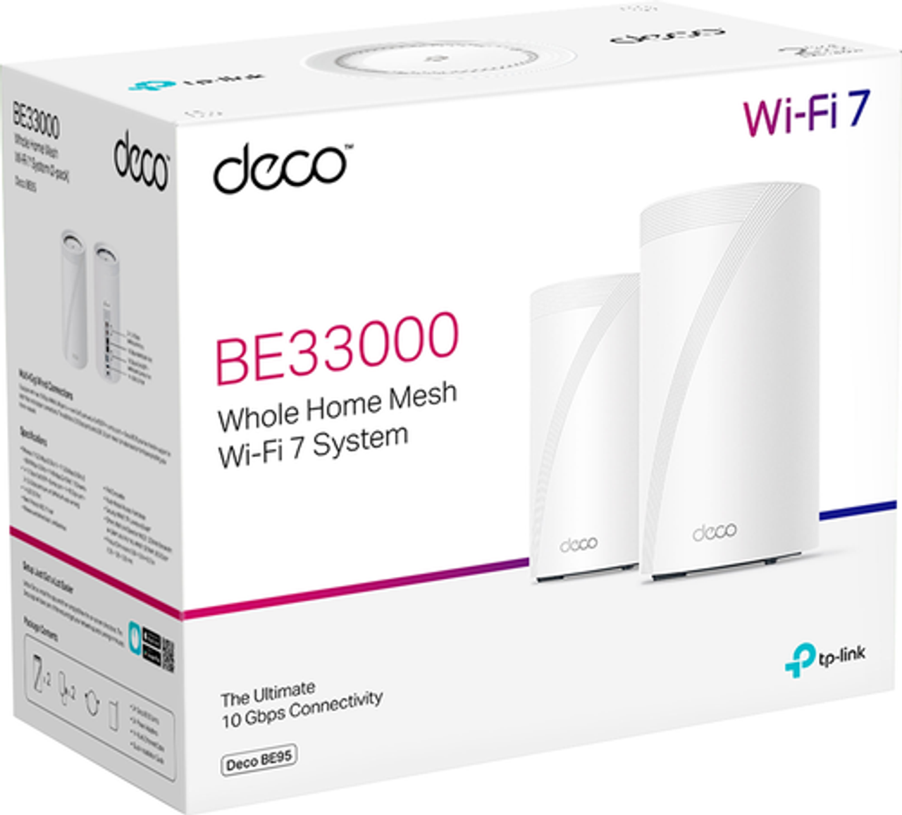 TP-Link - Deco BE95 BE33000 Quad-Band Wi-Fi 7 Mesh System (2-Pack) - White