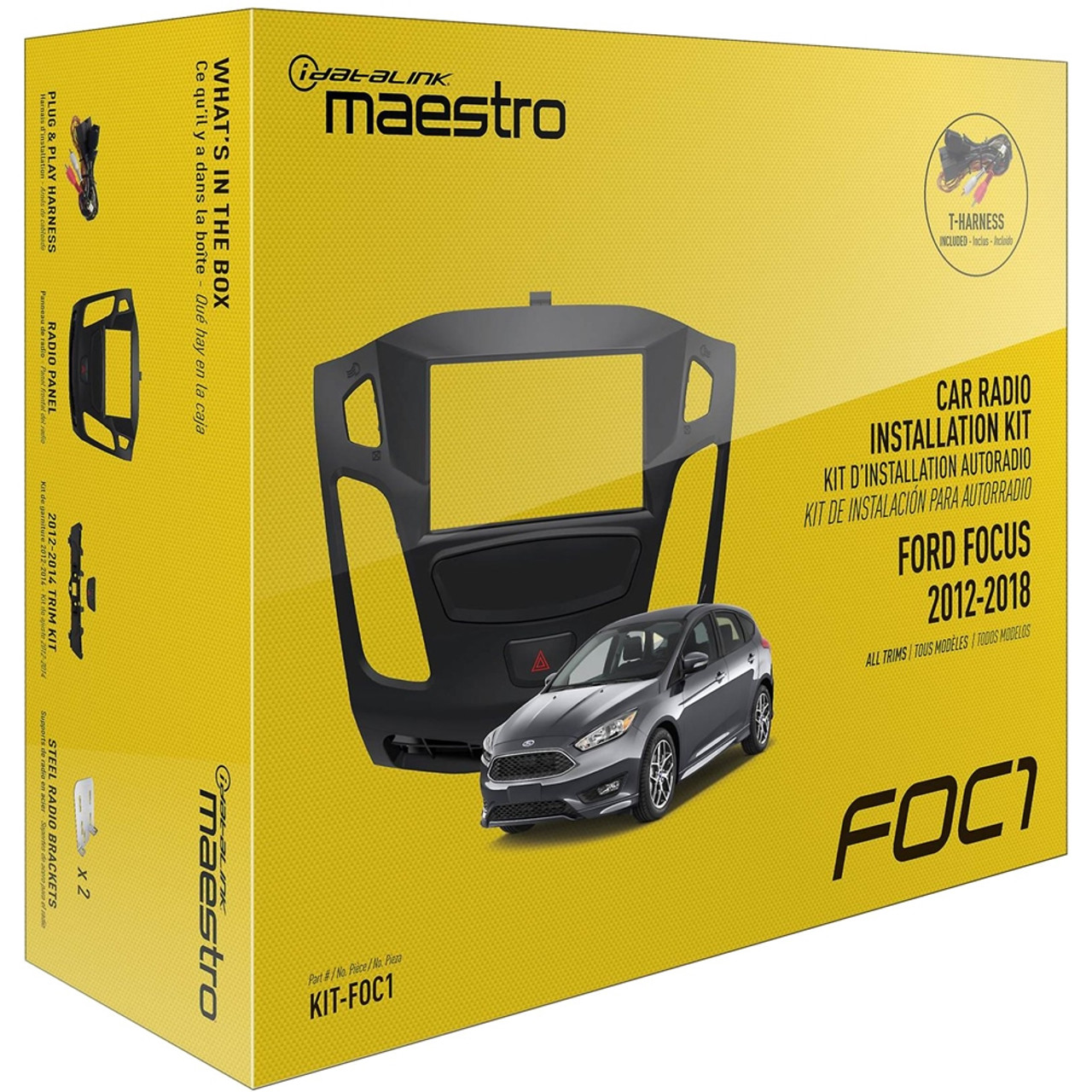 Maestro - Dash Kit for Select 2012-2018 Ford Focus Vehicles - Black