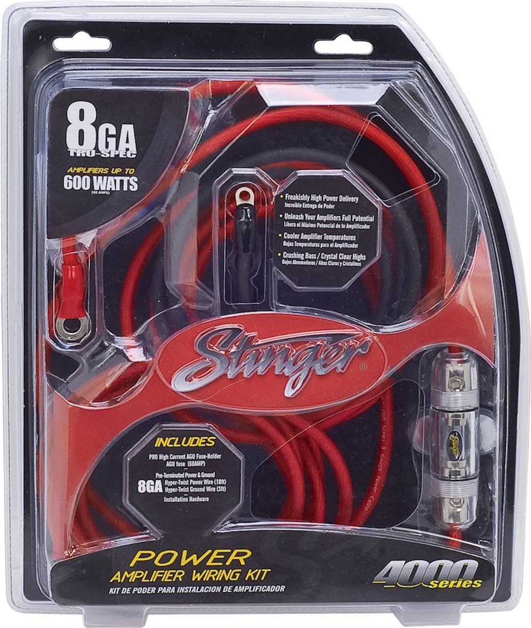 Stinger - 4000 Series 8GA Power Amplifier Wiring Kit - Red