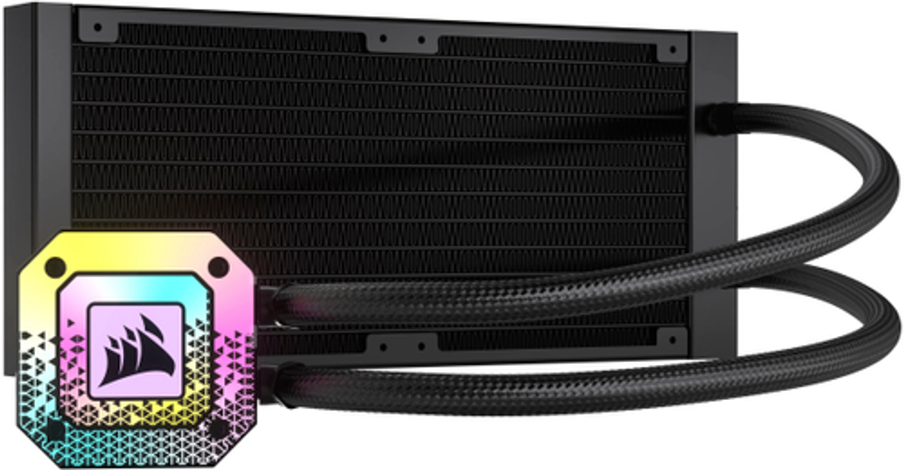 CORSAIR - iCUE H100i ELITE CAPELLIX XT 120mm Fans + 240mm Radiator Liquid Cooling System with ultra-bright CAPELLIX RGB LEDs - Black