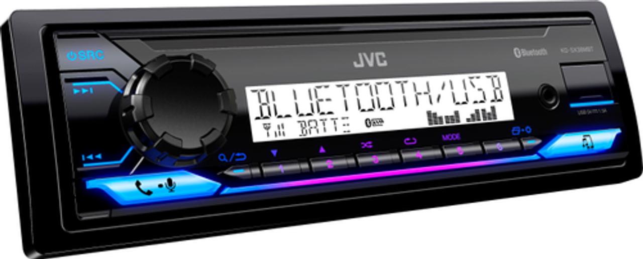 JVC - Bluetooth Digital Media (DM) Receiver with Glare Free Display and Variable Color - Black