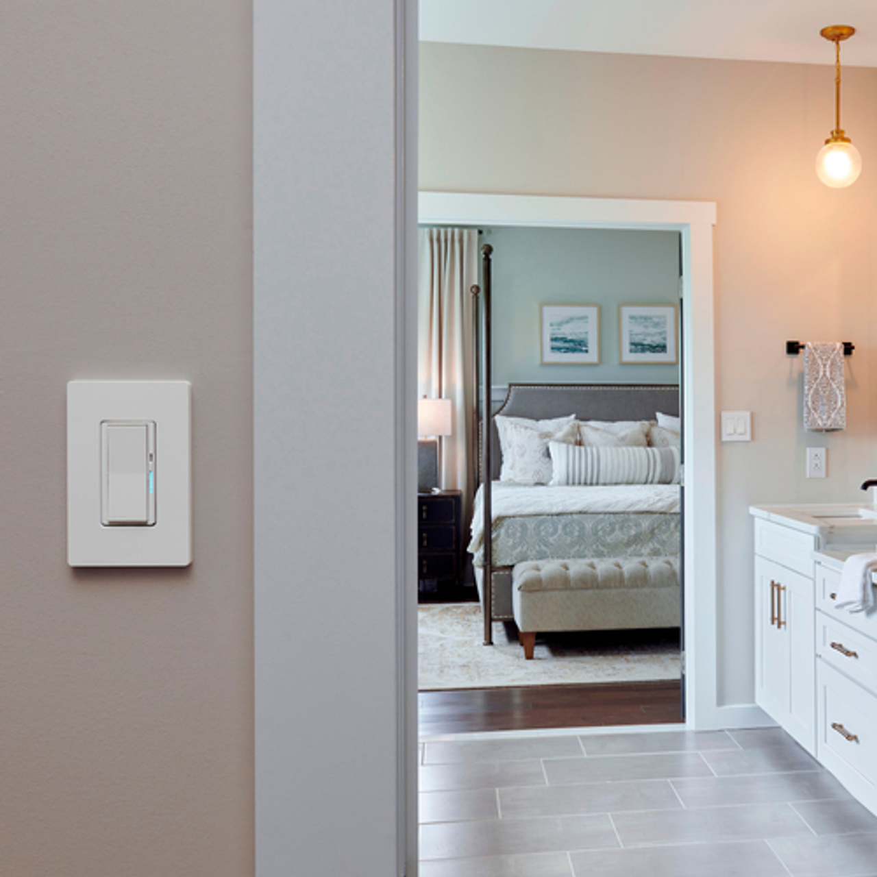 Lutron Diva Smart Dimmer Switch for Caseta Smart Lighting, White - White