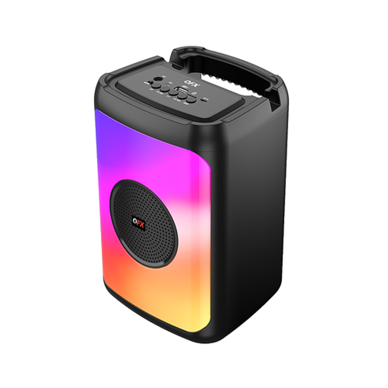 QFX - Rechargeable Bluetooth Portable Speaker with Liquid Motion Party Lights - Black