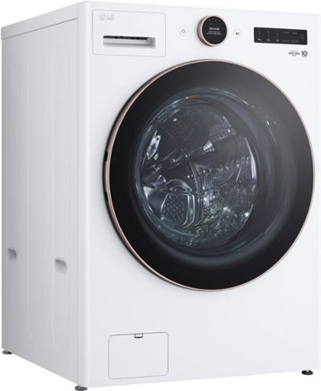 LG - 5.0 Cu. Ft. High-Efficiency Stackable Smart Front Load Washer with Steam and TurboWash 360 - White