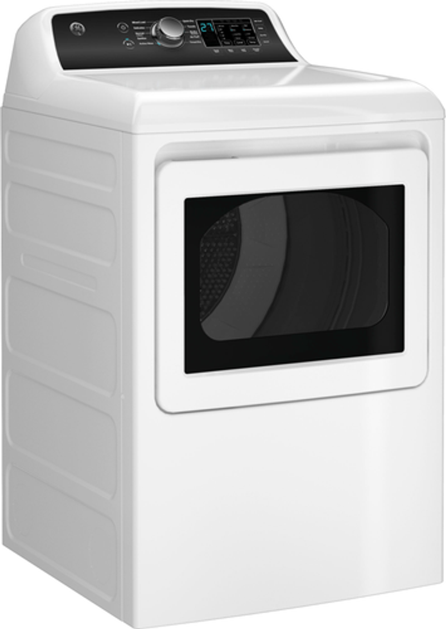 GE - 7.4 Cu. Ft. Top Load Electric  Dryer with Sensor Dry - White on White