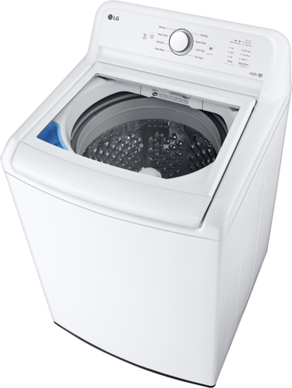 LG - 4.1 Cu. Ft. Smart Top Load Washer with SlamProof Glass Lid - White