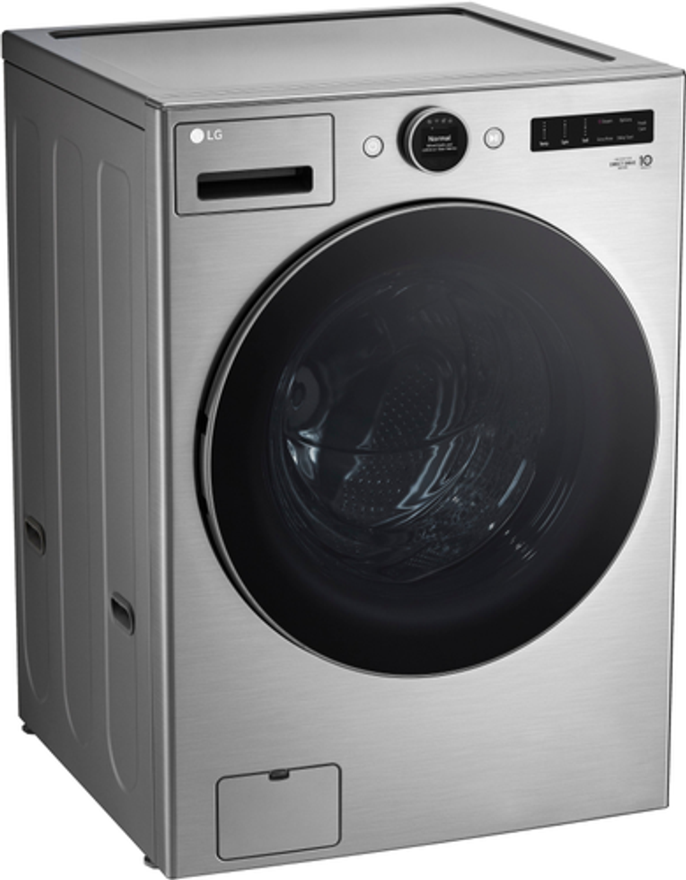 LG - 4.5 Cu. Ft. Stackable Smart Front Load Washer with Steam and TurboWash 360 - Graphite Steel