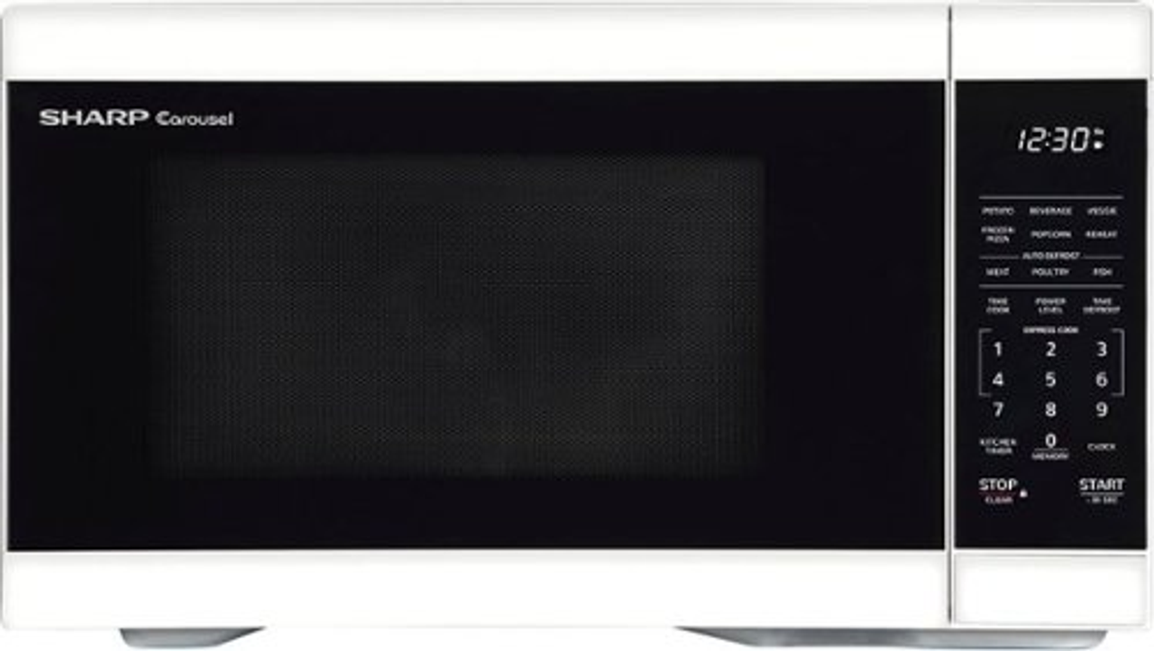 Sharp 1.1 cu ft White Countertop Microwave - White