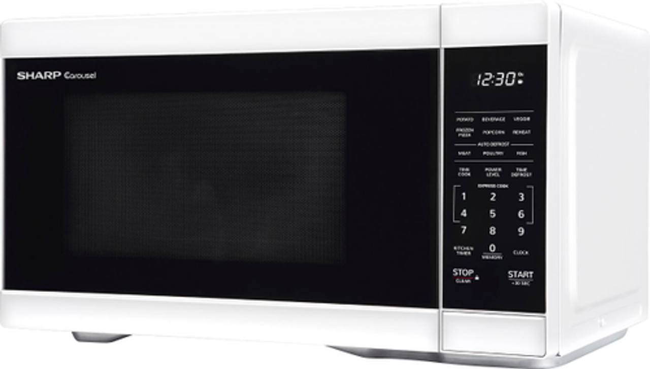 Sharp 1.1 cu ft White Countertop Microwave - White