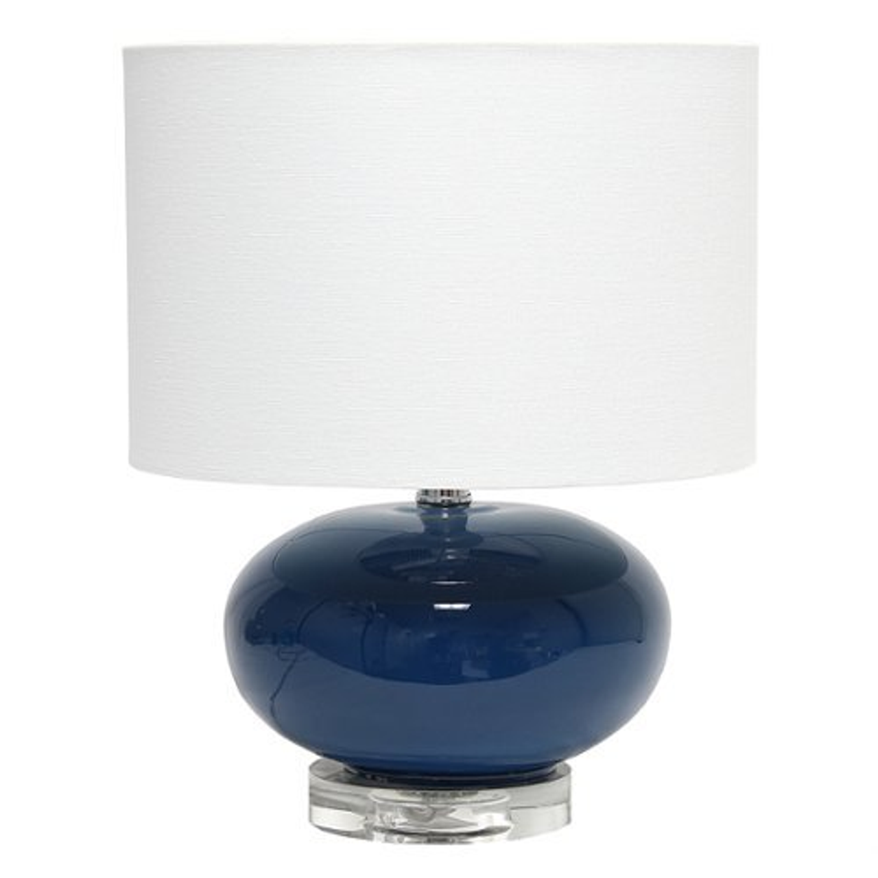 Lalia Home Table Lamp with Ovaloid Glass - Blue