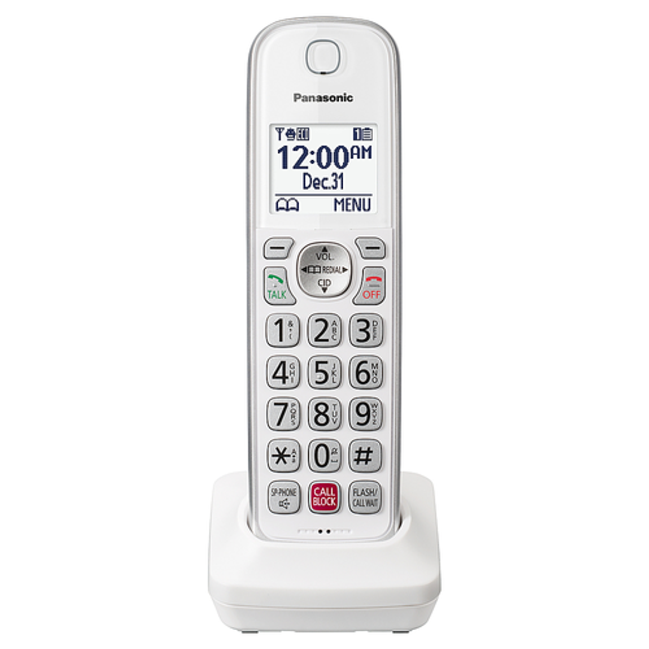 Panasonic - KX-TGDA83W Additional Handset for use with KX-TGD81x and KX-TGD83x Series Cordless Phone Systems - White