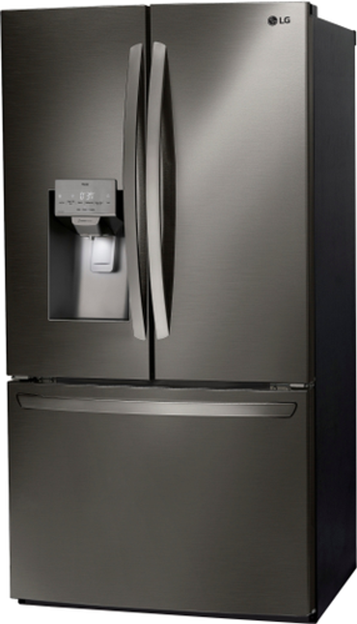 LG - 27.7 cu ft 3 Door French Door Smart Refrigerator - Black Stainless Steel