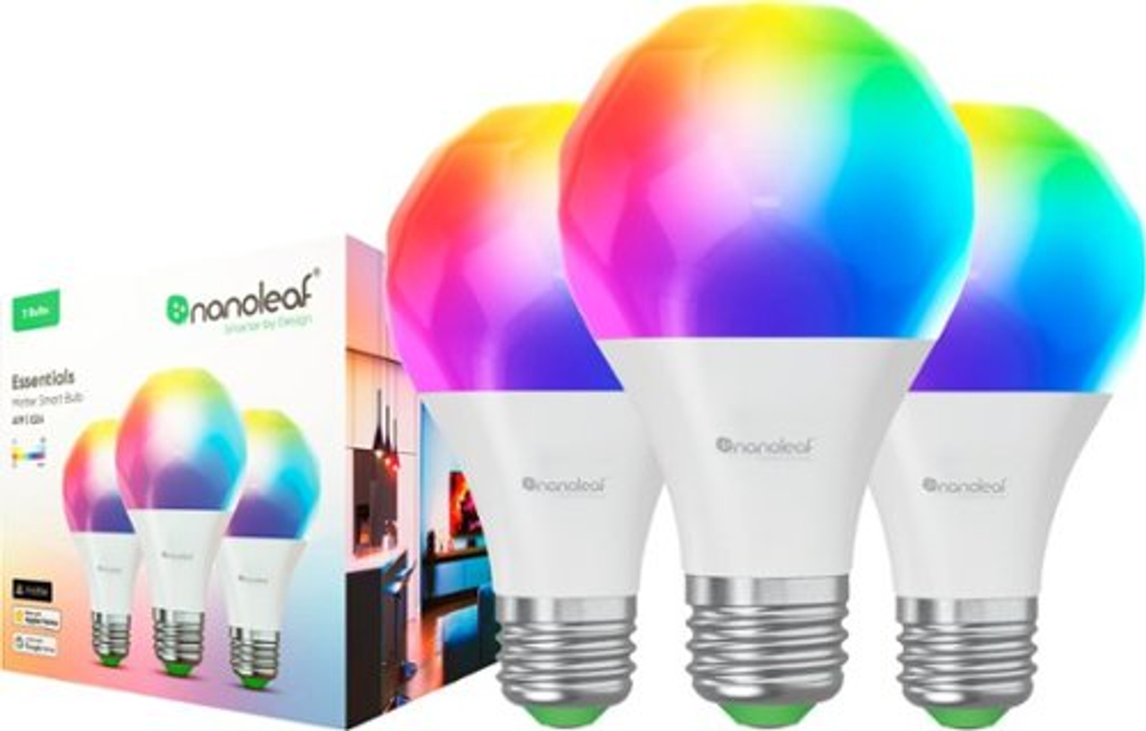 Nanoleaf - Essentials Matter A19 Smart LED Light Bulb - Thread & Matter-Enabled (3 Pack) - White