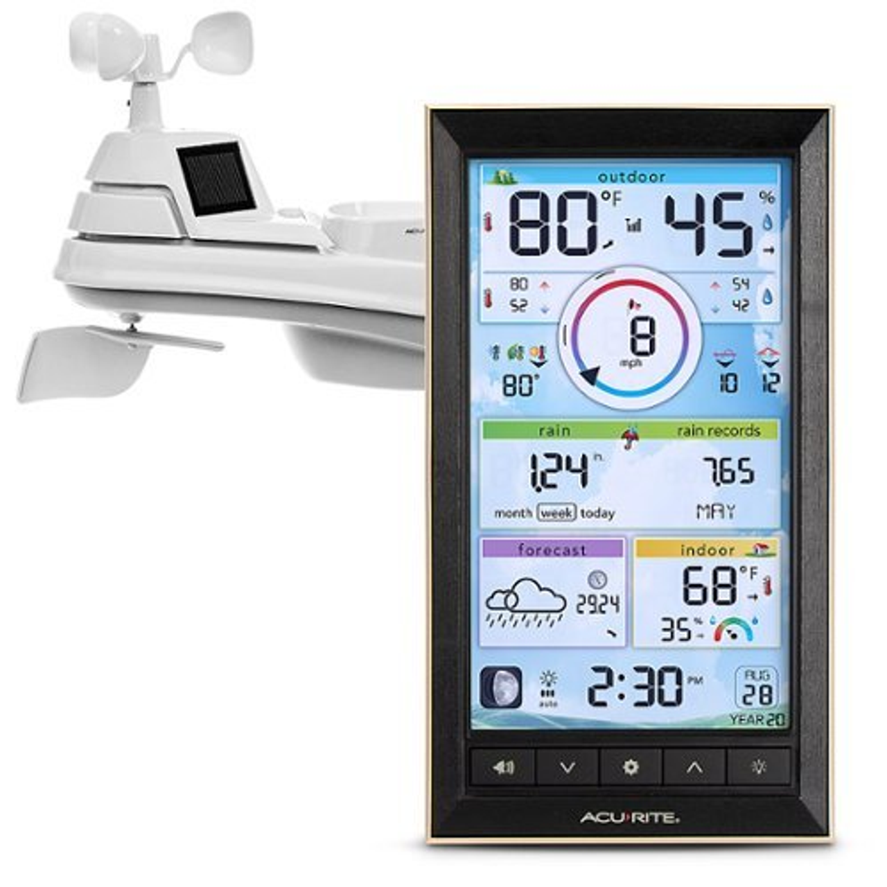 AcuRite - Iris (5-in-1) Weather Station with Vertical Color Display for Hyperlocal Weather Forecasting