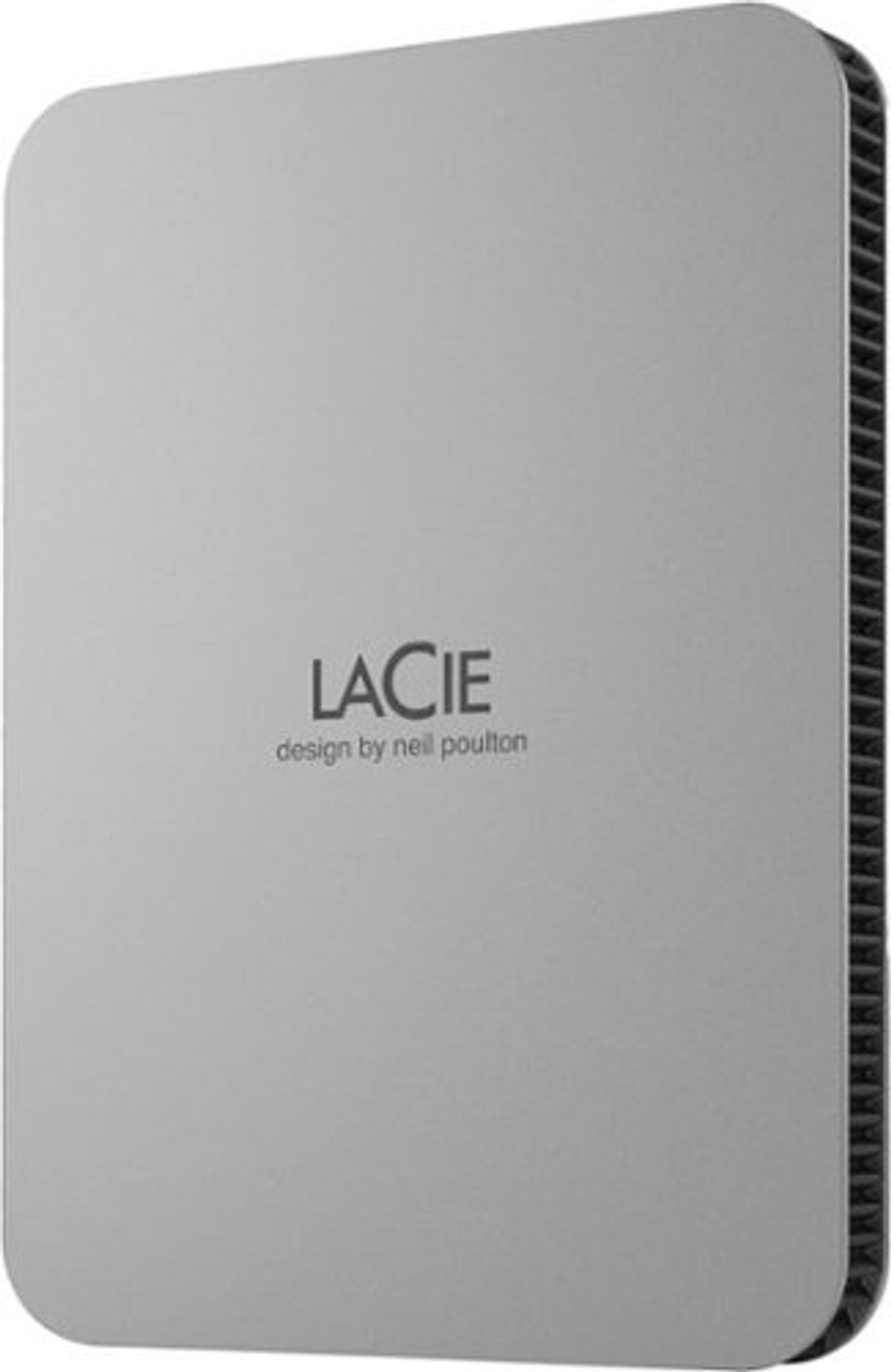 LaCie Mobile 2TB External USB-C 3.2 Portable Hard Drive with Rescue Data Recovery Services - Moon Silver