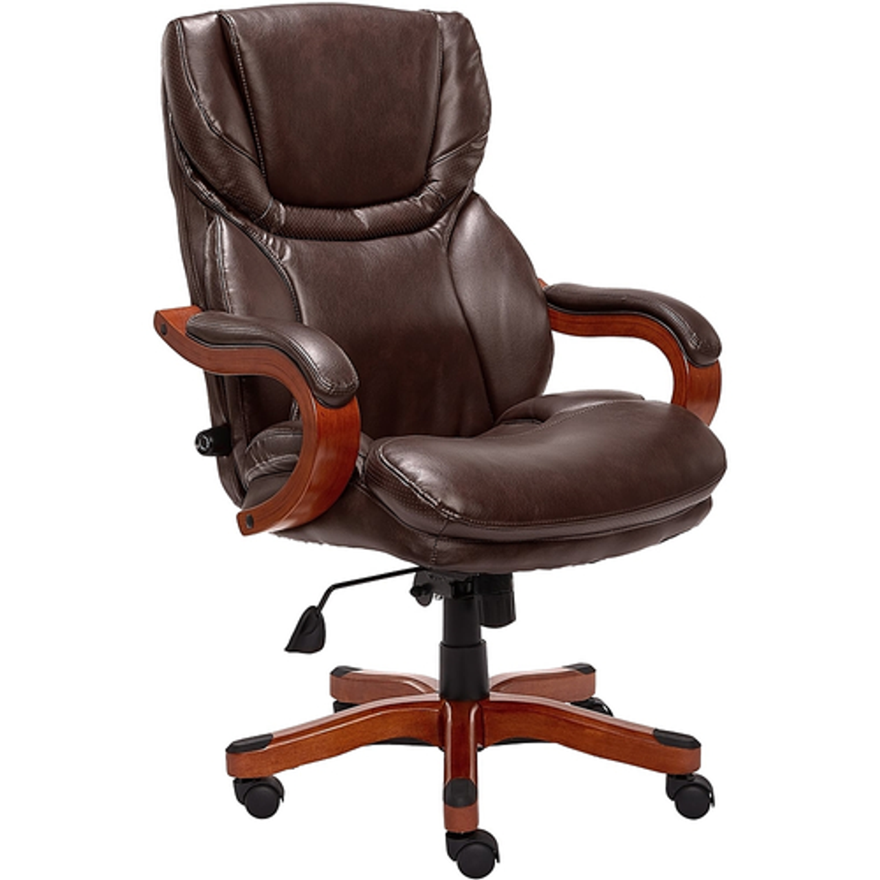 Serta - Big and Tall Bonded Leather Executive Chair - Biscuit