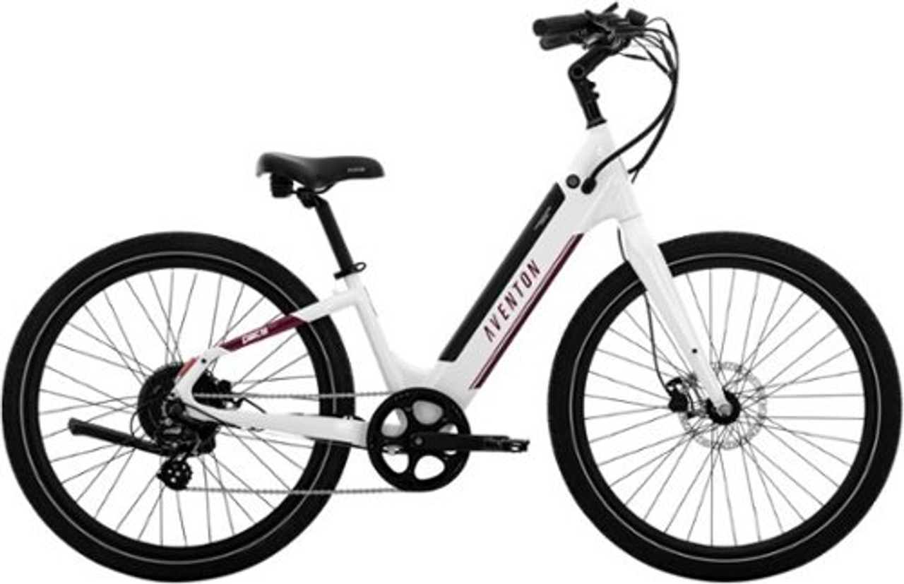 Aventon - Pace 500.3 Step-Through Ebike w/ up to 60 mile Max Operating Range and 28 MPH Max Speed - Large - Ghost White