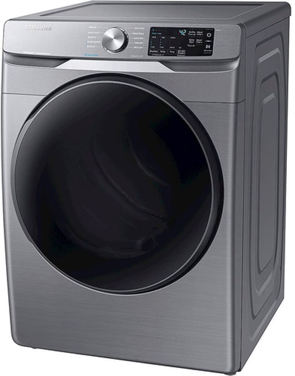 Samsung - 7.5 Cu. Ft. Stackable Electric Dryer with Steam and Sensor Dry - Platinum