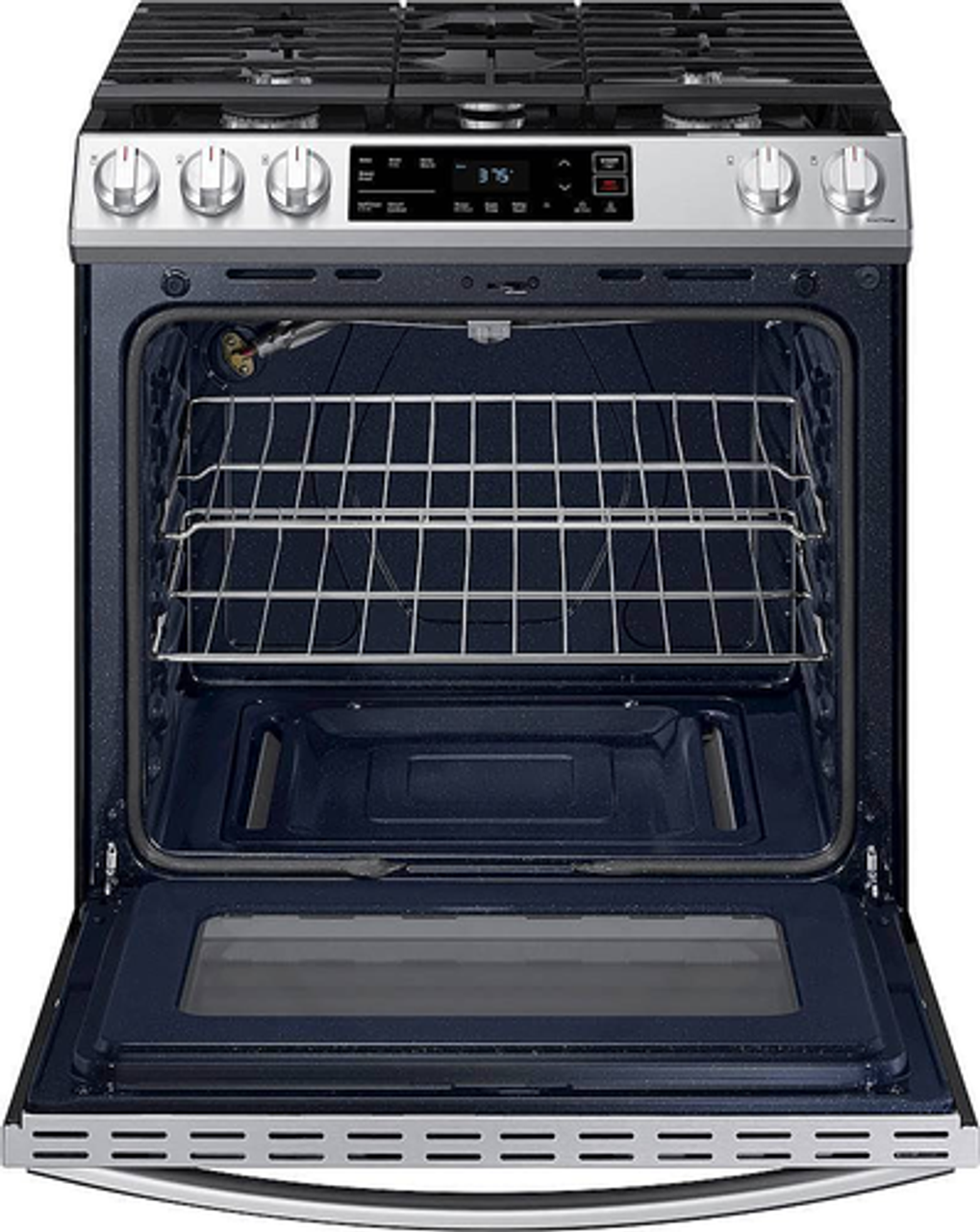 Samsung - 6.0 cu. ft. Front Control Slide-in Gas Range with Wi-Fi, Fingerprint Resistant - Stainless steel