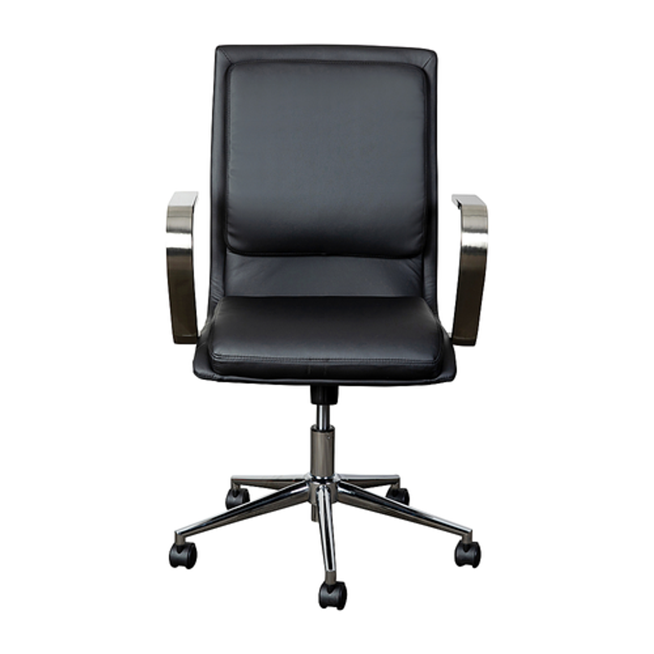 Flash Furniture - James Designer Executive Swivel Office Chair with Brushed Chrome Arms and Base, Black - Black/Chrome
