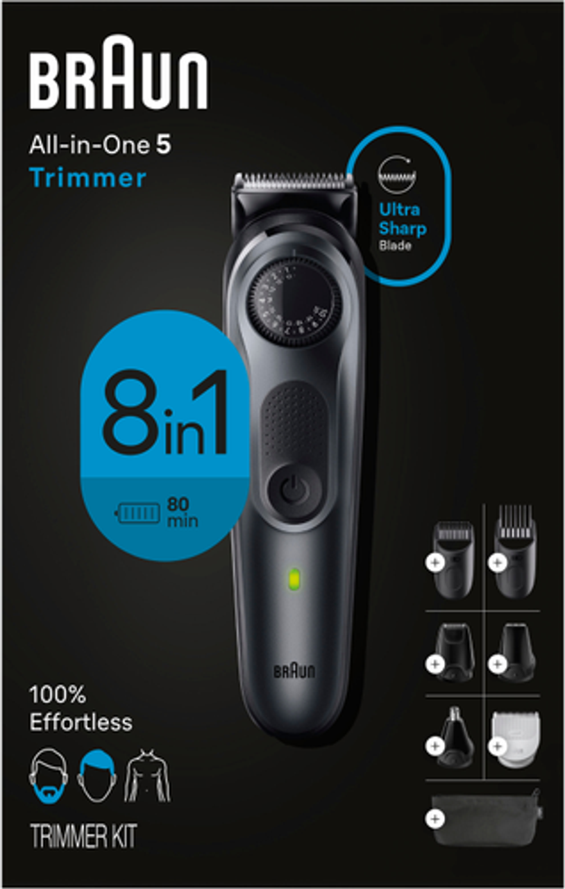 Braun Series 5 5470 All-In-One Style Kit, 8-in-1 Grooming Kit with Beard Trimmer & More - Black