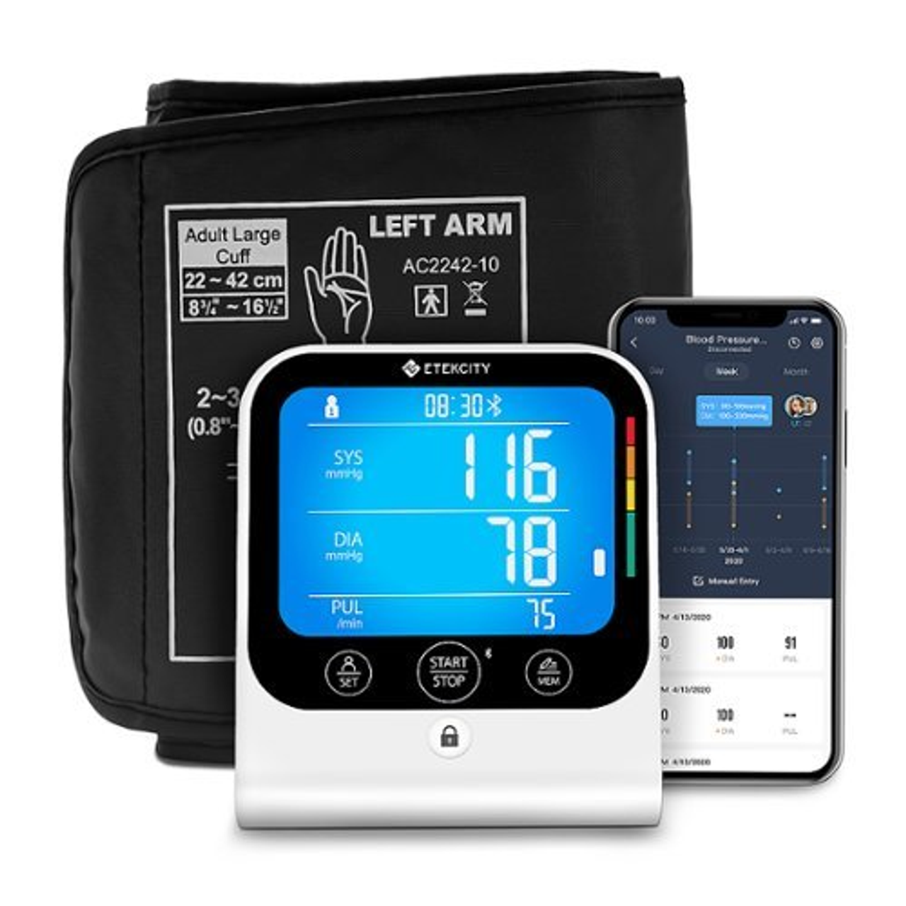 Etekcity Smart Blood Pressure Monitor - White