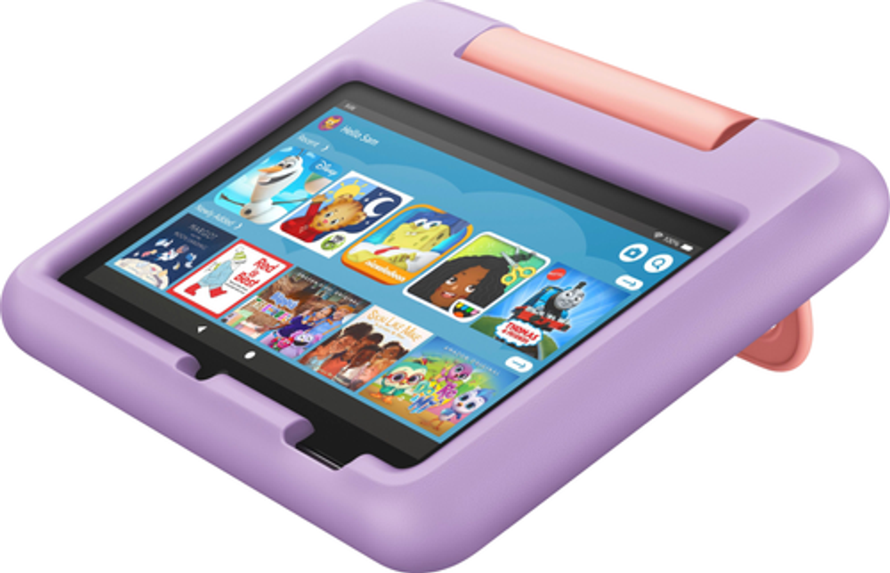 Amazon - Fire 7 Kids Ages 3-7 (2022) 7" tablet with Kid-Proof Case Wi-Fi 16 GB - Purple