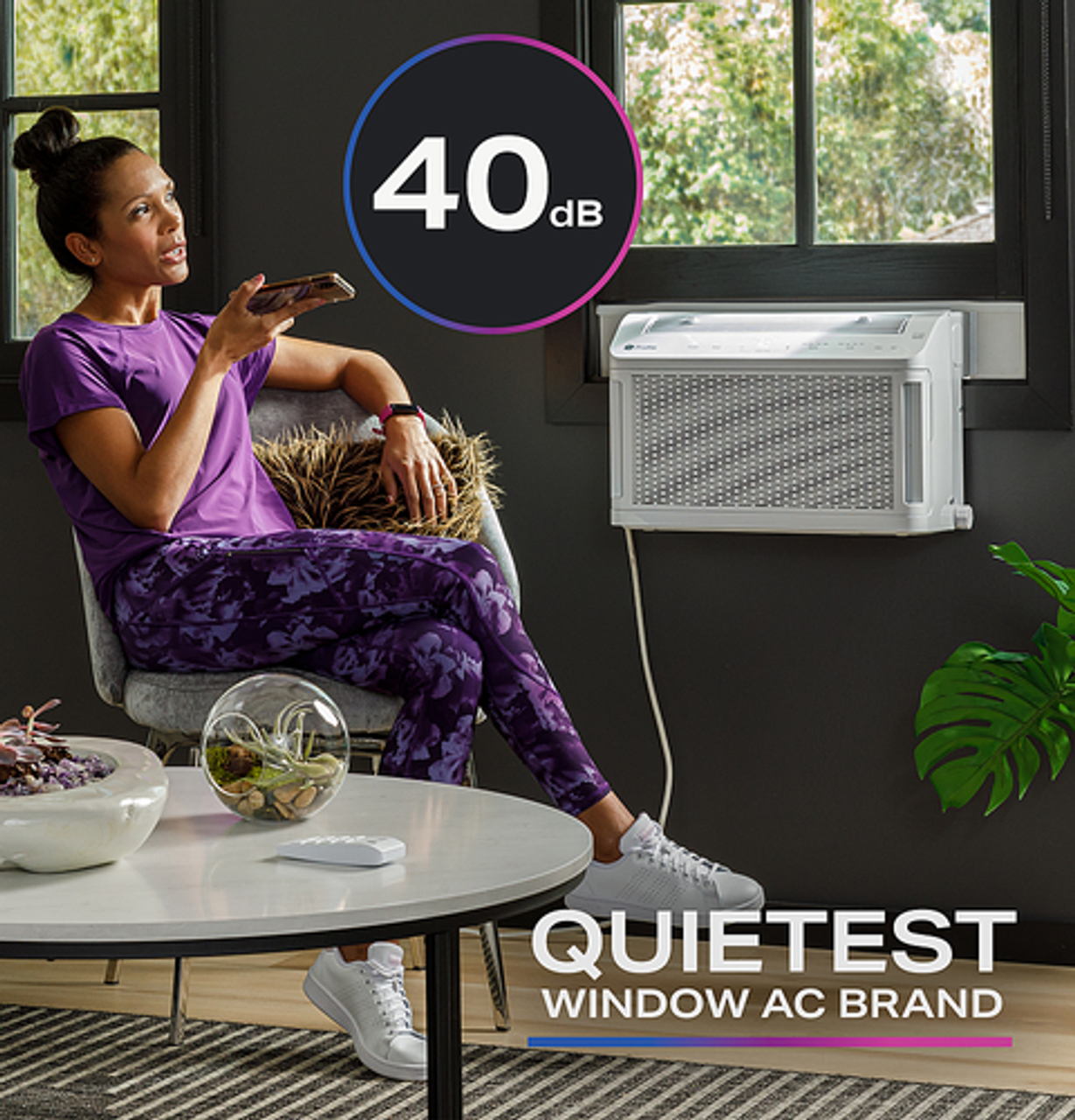 GE Profile - 550 Sq Ft 12,200 BTU Smart Ultra Quiet Air Conditioner - White