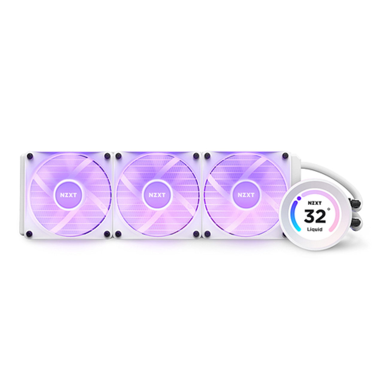 NZXT - Kraken Elite 280 Liquid Cooler with LCD Display and F Core RGB Fans - White