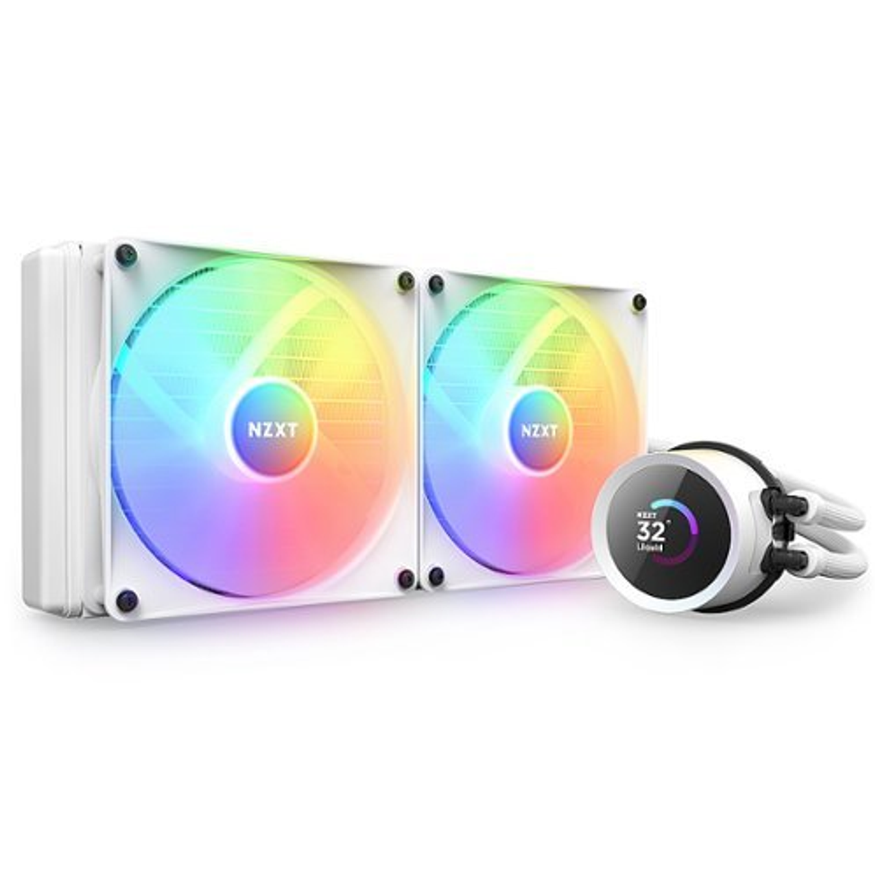 NZXT - Kraken 240 Liquid Cooler with LCD Display and RGB Fans - White