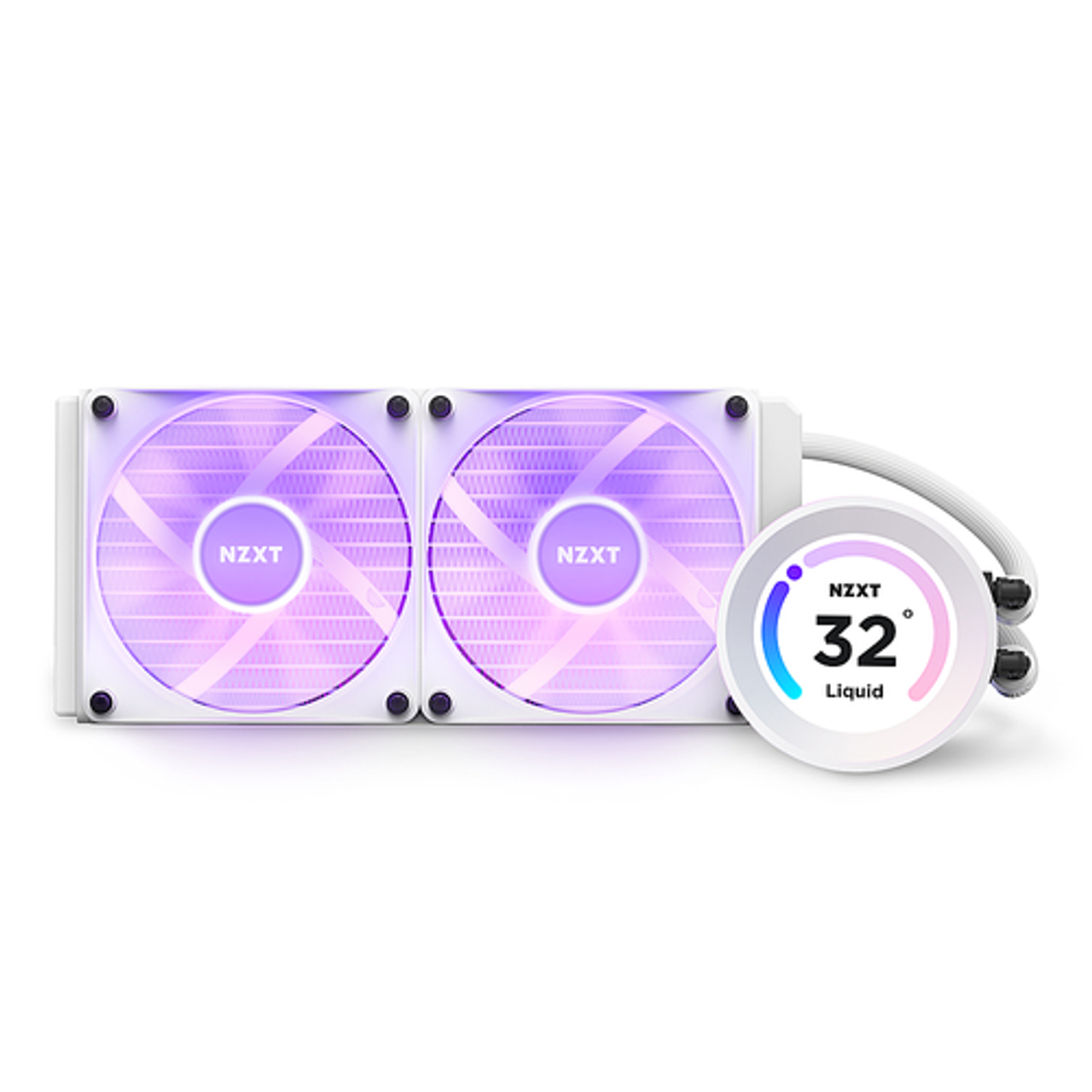 NZXT - Kraken Elite 240 Liquid Cooler with LCD Display and F Core RGB Fans - White