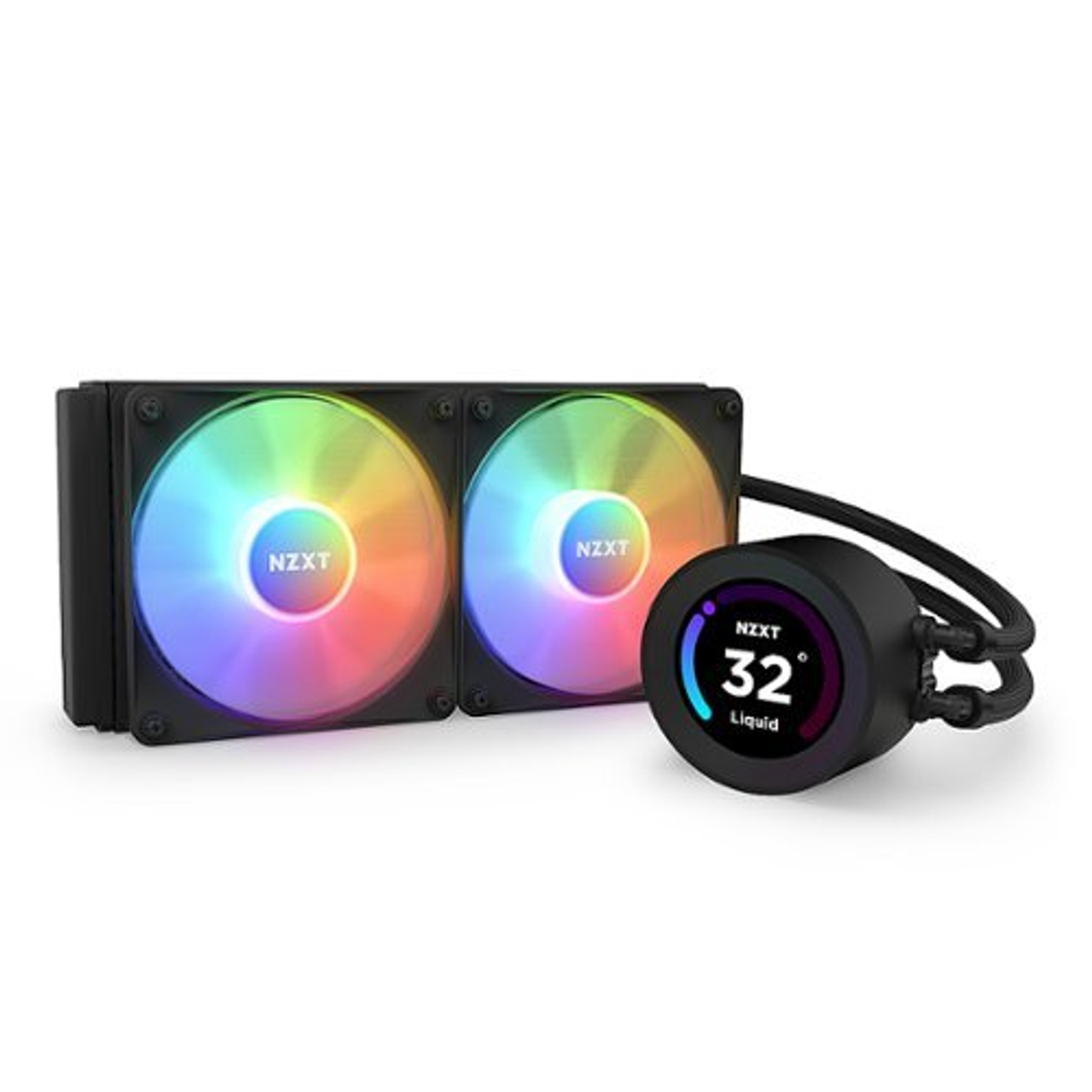 NZXT - Kraken Elite 240 Liquid Cooler with LCD Display and F Core RGB Fans - Black