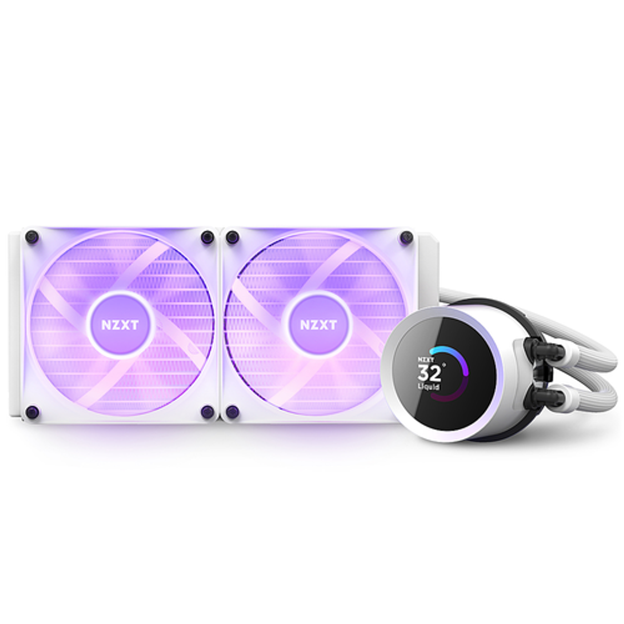 NZXT - Kraken 240 Liquid Cooler with LCD Display and RGB Fans - White