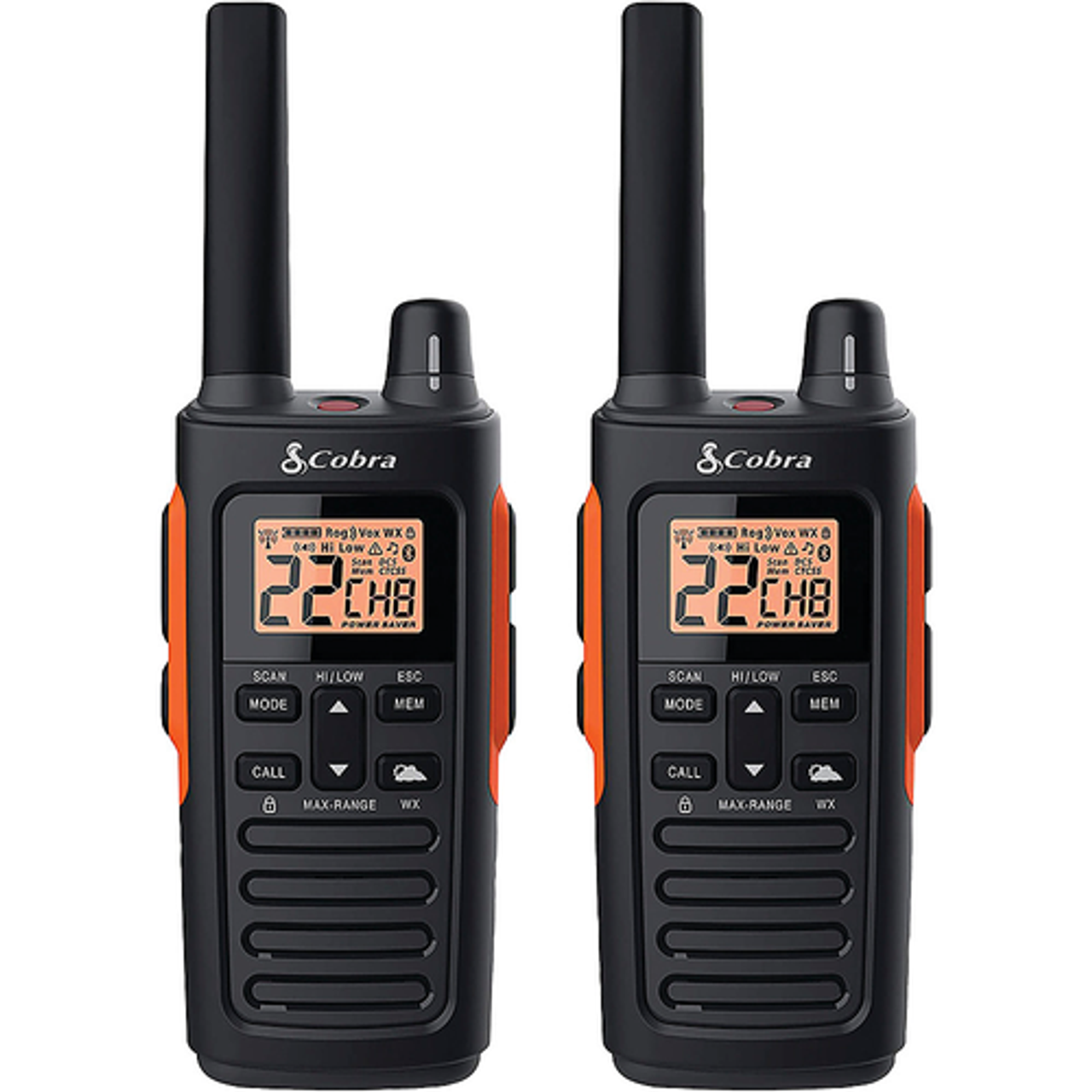 Cobra - 38-Mile, 60-Channel 2-Way Radios (Pair) - Black