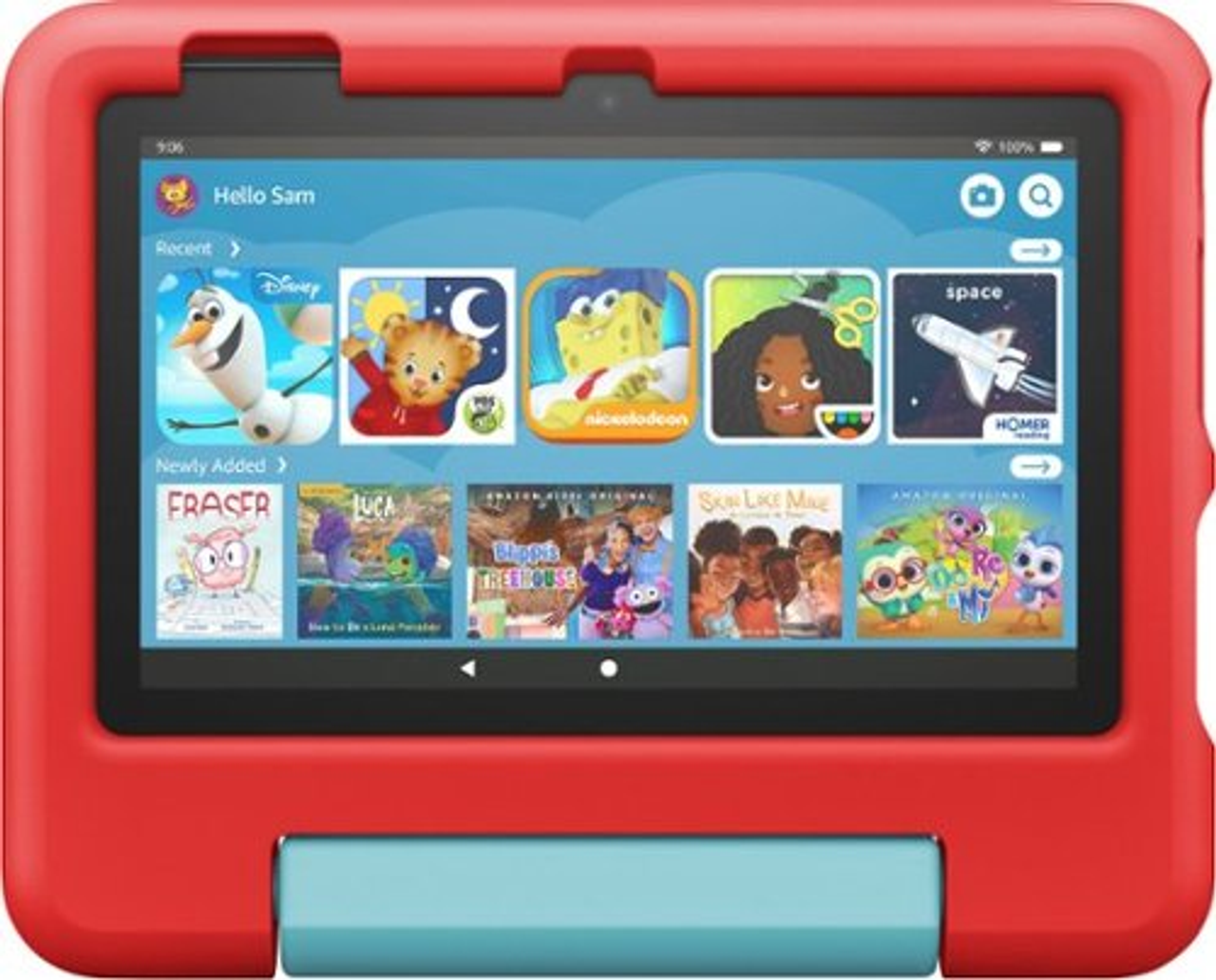 Amazon - Fire 7 Kids Ages 3-7 (2022) 7" tablet with Kid-Proof Case Wi-Fi 16 GB - Red