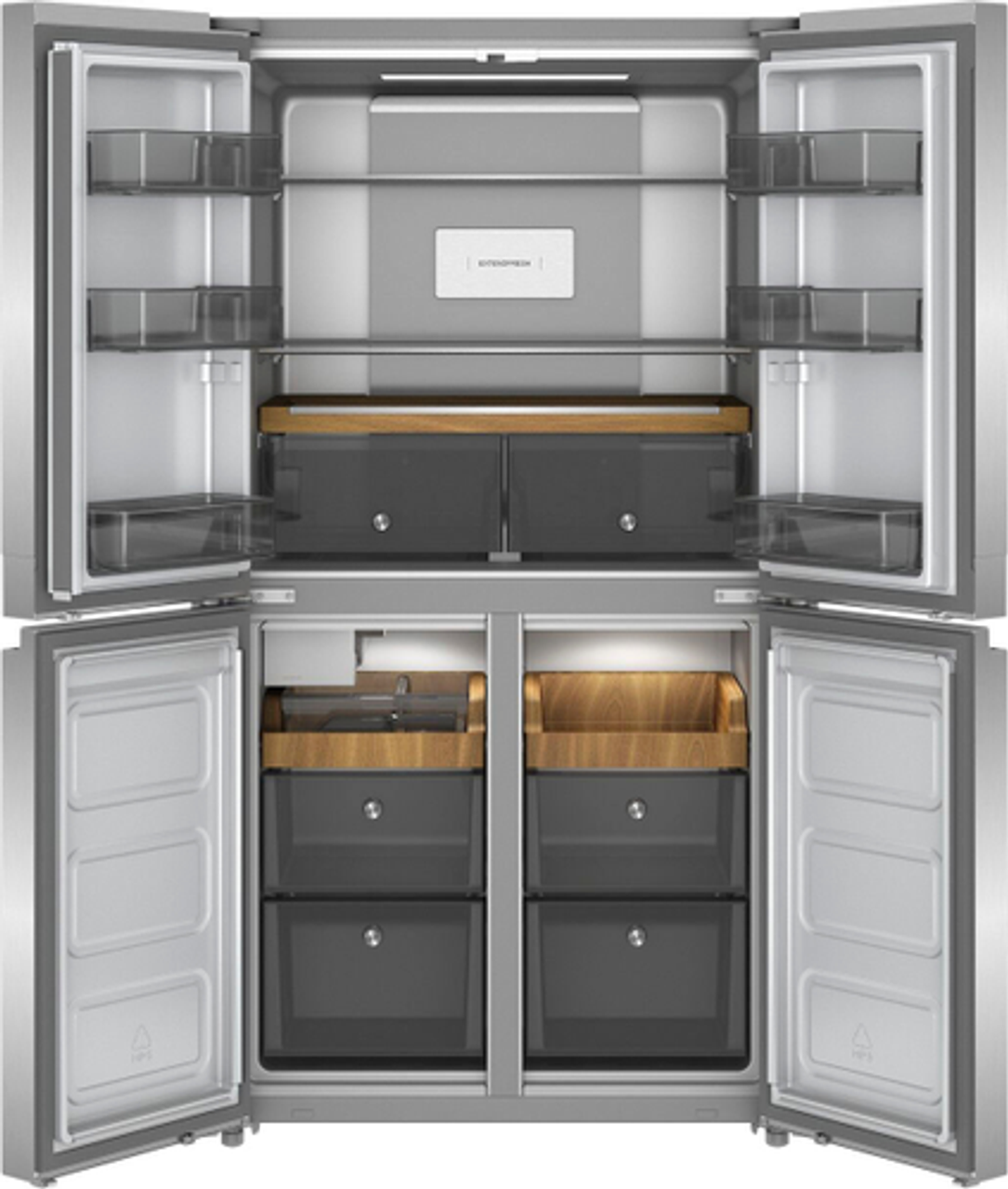 KitchenAid - 19.4 Cu. Ft. Bottom-Freezer 4-Door French Door Refrigerator - PrintShield Finish Stainless Steel