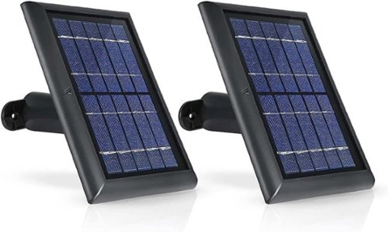 Wasserstein - Mountable Solar Panels for Arlo Essential and Essential XL Spotlight Security Cameras (2-Pack) - Black