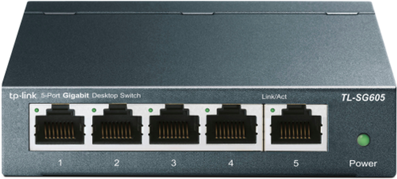 TP-Link - 5-Port 10/100/1000 Mbps Unmanaged Switch - Black