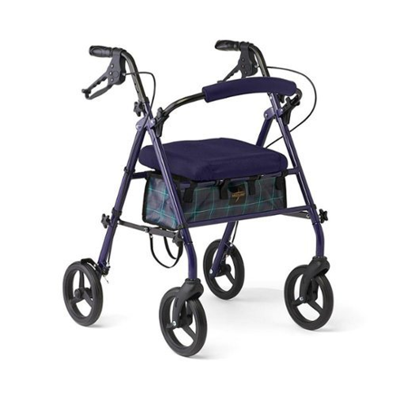 Medline Sleek Steel Rollators with Microban, 300lb Weight Capacity, Navy - Navy