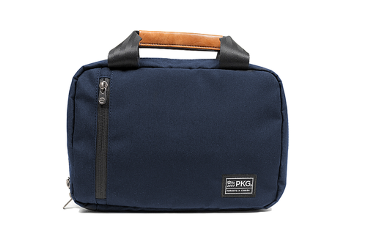 PKG - Simcoe Recycled Toiletry Bag - Navy/Tan