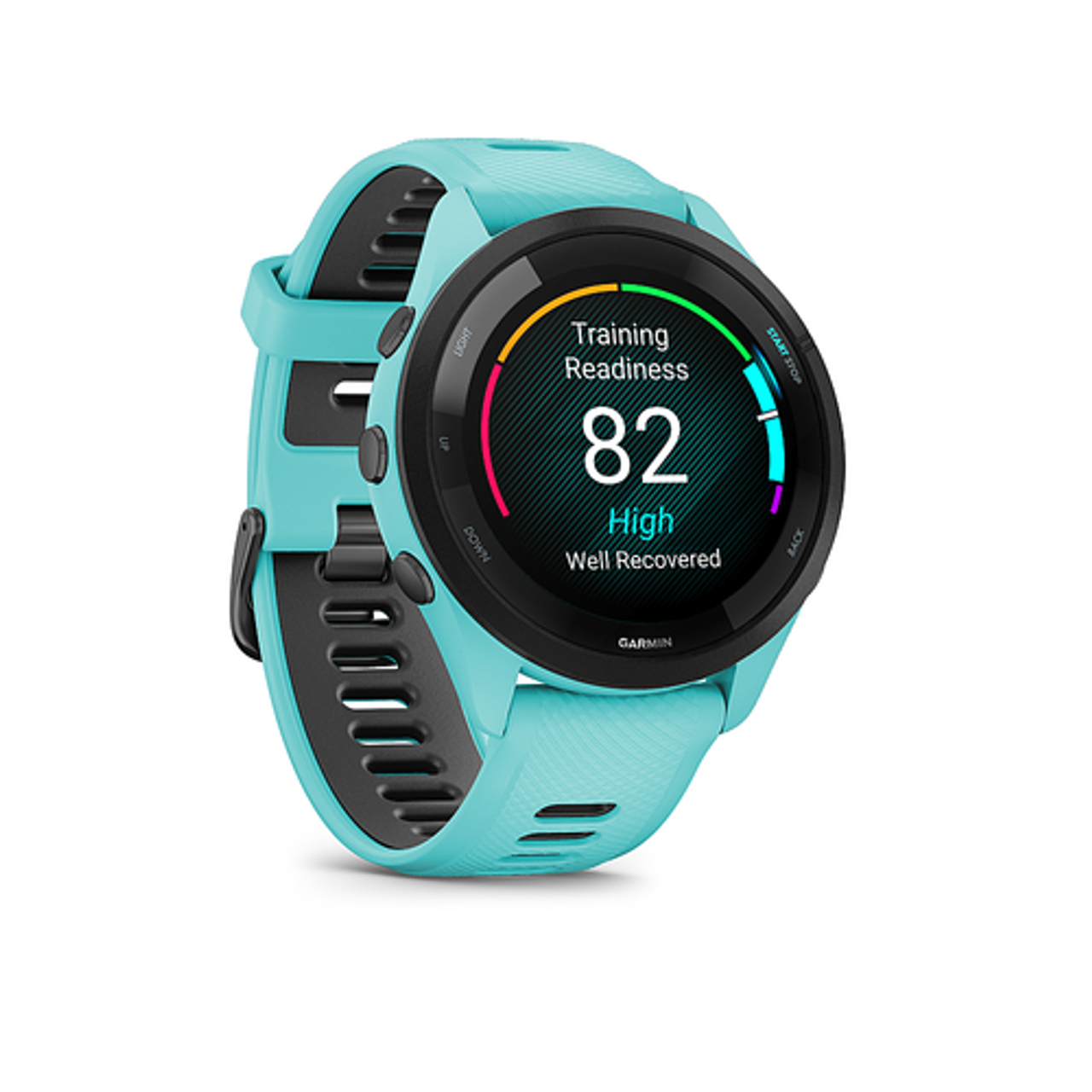 Garmin - Forerunner 265 GPS Smartwatch 46 mm Fiber-reinforced polymer - Black/Aqua