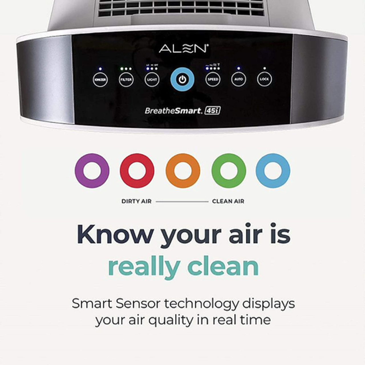 Alen - BreatheSmart 45i Air Purifier with Fresh, True HEPA Filter for Allergens, Mold, Germs and Odors - 800 SqFt - Oak