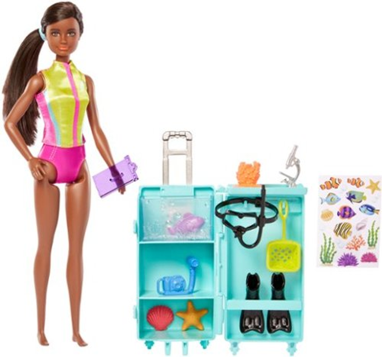 Barbie - Marine Biologist Brunette 8.6" Doll and Playset